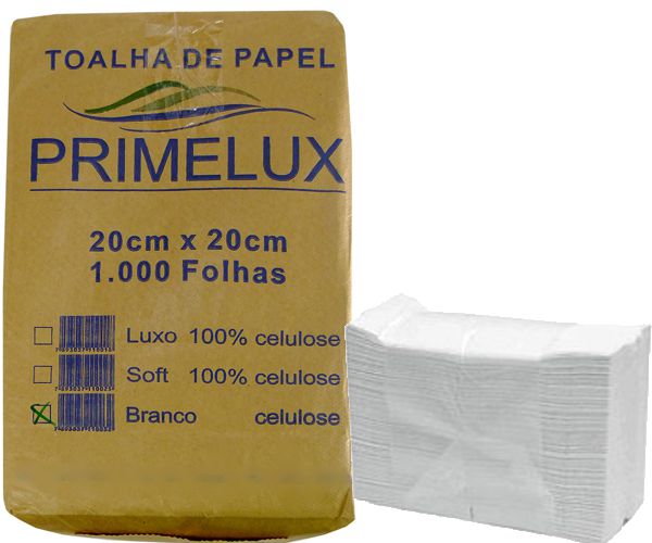Papel Toalha Branco Primelux *emb.kraft* C/1000