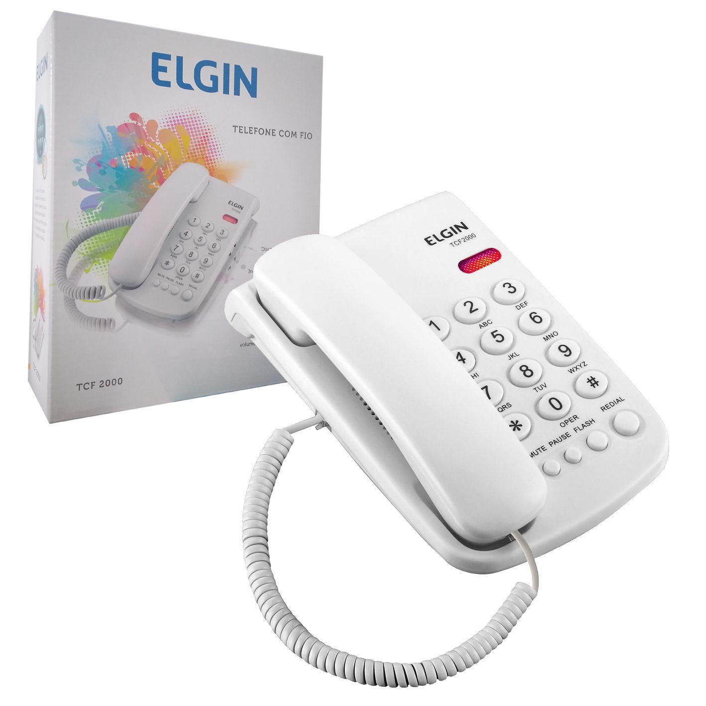 Telefone De Mesa Com Fio Branco 42tcf2000b Elgin